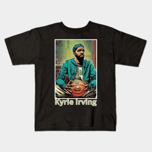 Kyrie Irving Victor illustration design Kids T-Shirt